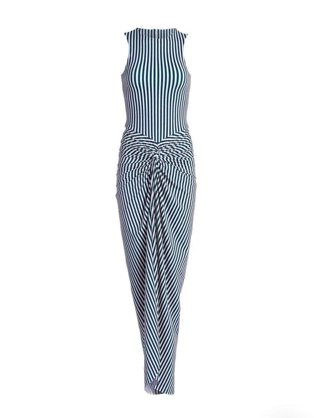 Silvia Tcherassi Sleeveless Navy & White Striped Maxi Dress
